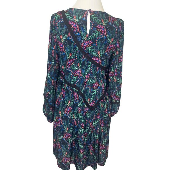 Hale Bob Zoe Dress Floral Size Small Long Sleeves Swing Style - Picture 3 of 11